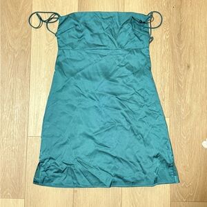 Lucia the Sky Teal Satin Dress